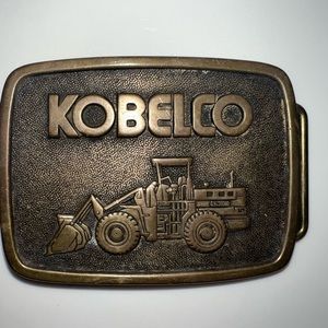 BTS Solid Brass Kobelco Bulldozer Belt Buckle
